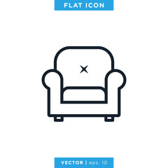 Couch, Sofa Icon Vector Design Template. Furniture Icon