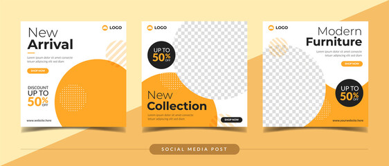 Modern furniture sale banner for flyer and social media post template