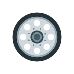 wheel icon in flat style isolated on white background. EPS 10