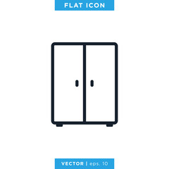 Wardrobe Icon Vector Logo Design Template