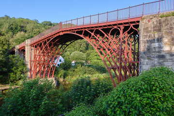 The Iron Bridge, the world's first iron bridge, spanning the River Severn in Ironbridge, Shropshire, UK - Powered by Adobe