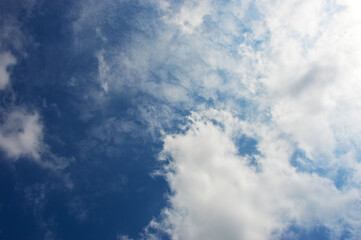 blue sky and white clouds. background, texture of the sky.