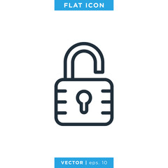 Padlock Icon Vector Logo Design Template