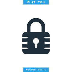 Padlock Icon Vector Logo Design Template