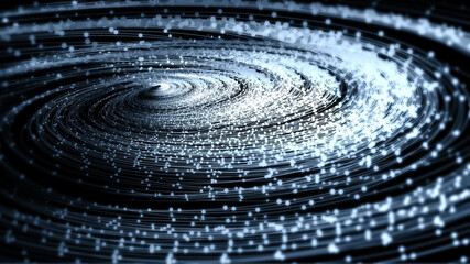 Dot-line particle vortex, big data, communication technology technology background.