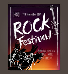 Rock event poster or flyer temlpate. Vector illustration - 362901287