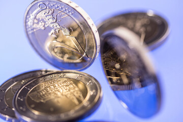 Euromünzen mit Spiegelung