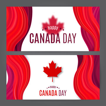 Canada Day, 1st of July.  Stylish concept with Canada Flag. Vector Web banner