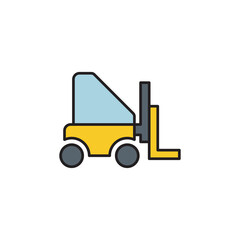 Use forklift loader vector icon symbol tools isolated on white background