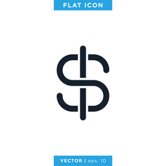 Dollar Sign Icon Vector Logo Design Template. Currency Icon