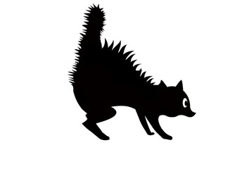  illustration of a black cat on white background