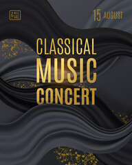 Classical music concert poster with elegant background. Vector template design - 362902443