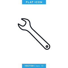 Wrench, Spanner Icon Vector Logo Design Template. Tools, Repair, Service Symbol