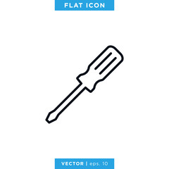 Screwdriver Icon Vector Logo Design Template. Tool, Repair, Service Symbol