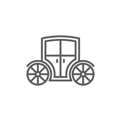 Fototapeta na wymiar Wedding carriage vector icon symbol isolated on white background