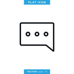 Speech Bubble Icon Vector Logo Design Template. Editable Stroke
