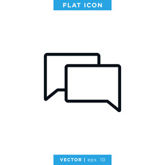 Speech Bubble Icon Vector Logo Design Template. Editable Stroke