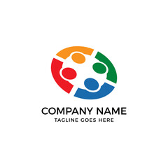 Team, Community, Group Logo Design Template. People Icon