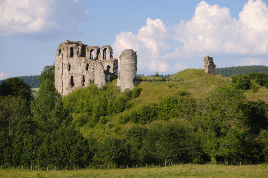 Clun Castle in Shropshire, UK