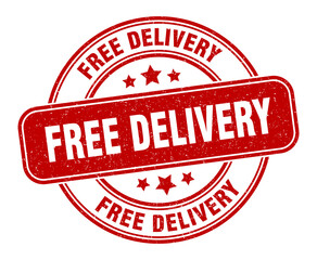 free delivery stamp. free delivery label. round grunge sign