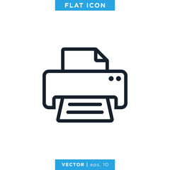 Printer Icon Vector Design Template. 