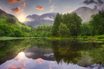 Loch Torren, Glencoe, Highlands, scotland, uk. - obrazy, fototapety, plakaty