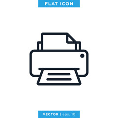 Printer Icon Vector Design Template. 