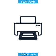 Printer Icon Vector Design Template. 