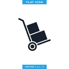 Handcart Icon Vector Logo Design Template