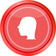 Idea head icon button . Flat sign isolated on white background