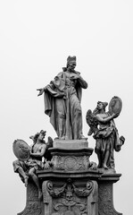 black and white dramatic statue