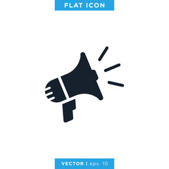 Megaphone Icon Vector Logo Design Template.