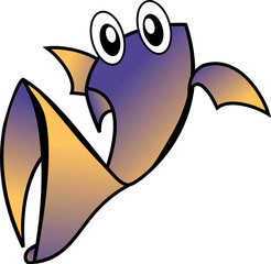 Obraz premium Funny fantasy animal - fish like creature with pink and orange colors.