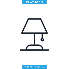 Desk Lamp Icon Vector Design Template