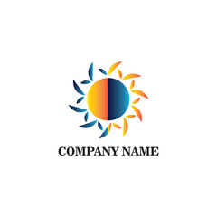 Sun logo colorful illustration design vector icon