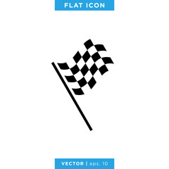 Racing Flag Icon Vector Design Template