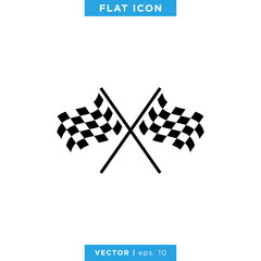 Racing Flag Icon Vector Design Template