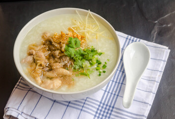 chicken rice porridge,asian breakfast