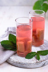 Healthy vitamin rhubarb summer drink