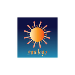 Sun logo colorful illustration design vector icon background