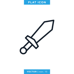 Sword Icon Vector Logo Design Template
