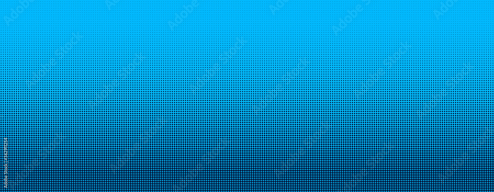Aufkleber Gradient of blue dots. Halftone texture. Vector illustration. Monochrome dots background.