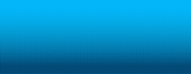 Gradient of blue dots. Halftone texture. Vector illustration. Monochrome dots background.