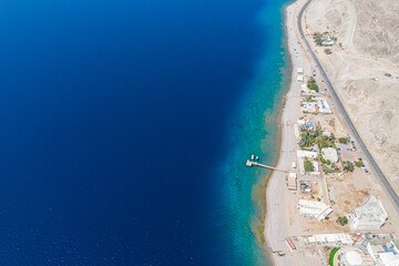 Fototapeta na wymiar Aerial view of the Red sea, South Israel