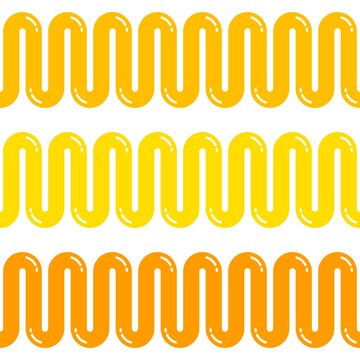 Simple Wave of Shiny Glossy sauce ketchup flat effect illustration Orange Yellow Monochrome Seamless Pattern Background Wallpaper. Food Pattern for Textile, fabric, paper, print, decor, interior, etc