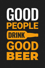 Beer poster with beer bottle on black background