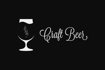 Craft beer glass logo on black background