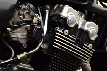 Motorcycle engine,detail of motorcycle engine
