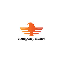 Fototapeta premium logo sunset illustration of a color bird vector design