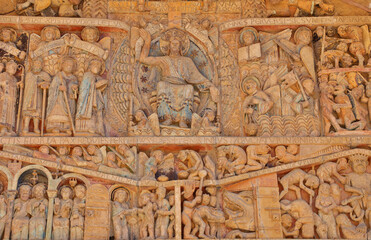 Conques, abbey detail sculpture- Aveyron